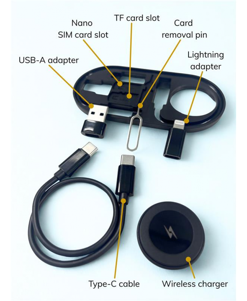 HKUST 7 in 1 Multifunctional Charging Set with PU Leather Sleeve